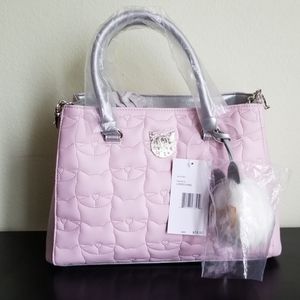 Betsey Johnson quilted cat purse